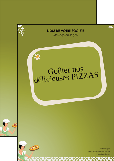 imprimer flyers pizzeria et restaurant italien pizza plateau plateau de pizza MFLUOO20279