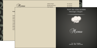 creer modele en ligne depliant 2 volets  4 pages  restaurant restaurant restauration restaurateur MIDLU20323