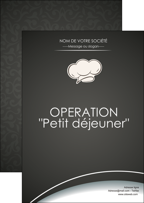 maquette en ligne a personnaliser flyers restaurant restaurant restauration restaurateur MIDLU20327
