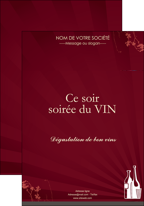 realiser affiche vin commerce et producteur vin bouteille de vin verres de vin MIDBE20357