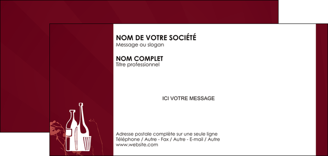 impression carte de correspondance vin commerce et producteur vin bouteille de vin verres de vin MIDBE20371