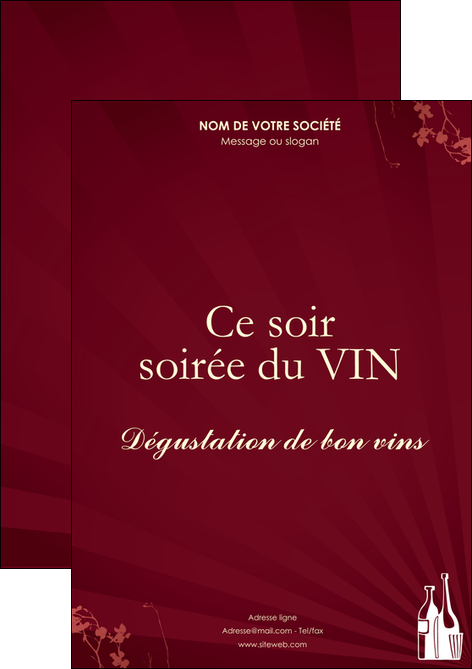 creer modele en ligne flyers vin commerce et producteur vin bouteille de vin verres de vin MIDBE20375