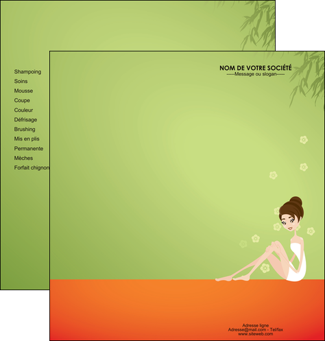 imprimerie depliant 2 volets  4 pages  centre esthetique  beaute soins centre de beaute MFLUOO22051