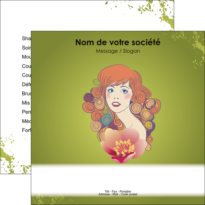 maquette en ligne a personnaliser flyers centre esthetique  beaute coiffure soin MFLUOO22421