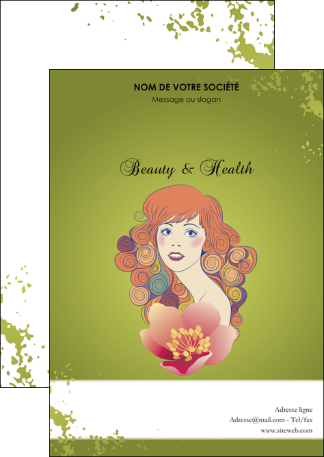 maquette en ligne a personnaliser flyers centre esthetique  beaute coiffure soin MFLUOO22425