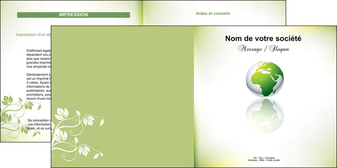 imprimerie depliant 2 volets  4 pages  paysage nature nature verte ecologie MIDBE23533