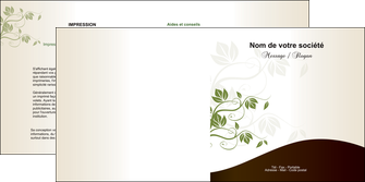 imprimerie depliant 2 volets  4 pages  fleuriste et jardinage feuilles feuilles vertes nature MIDLU23609