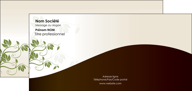 faire modele a imprimer carte de correspondance fleuriste et jardinage feuilles feuilles vertes nature MFLUOO23617
