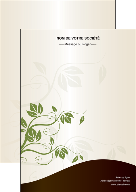 personnaliser maquette flyers fleuriste et jardinage feuilles feuilles vertes nature MIDLU23625