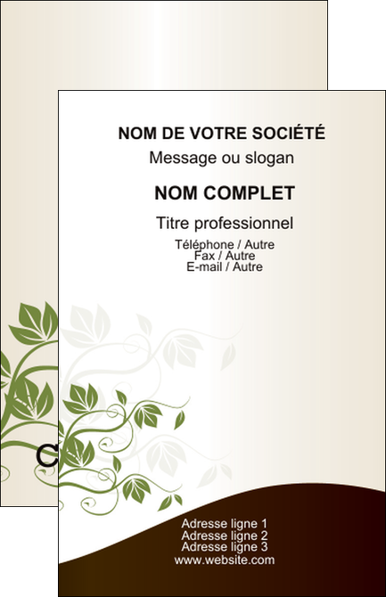 exemple carte de visite fleuriste et jardinage feuilles feuilles vertes nature MFLUOO23631