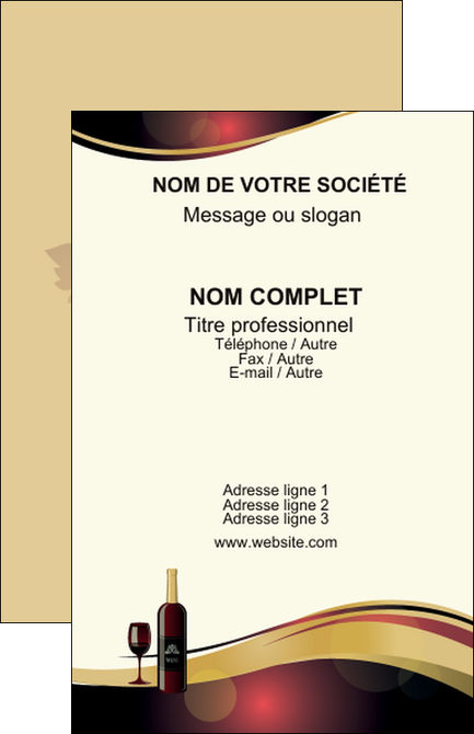 faire modele a imprimer carte de visite vin commerce et producteur vin vignoble bouteille de vin MIDBE24307