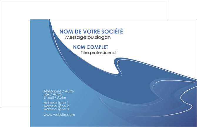 faire modele a imprimer carte de visite ure en  bleu pastel courbes fluides MIDBE25303