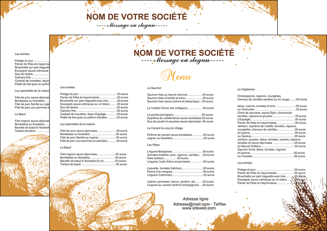 cree set de table bar et cafe et pub boulangerie boulange boulanger MIFCH25317
