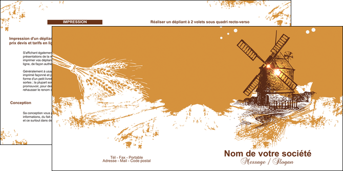 faire depliant 2 volets  4 pages  boulangerie boulangerie boulange boulanger MIDLU25397
