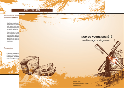 modele en ligne depliant 2 volets  4 pages  bar et cafe et pub boulangerie boulange boulanger MLIG25413