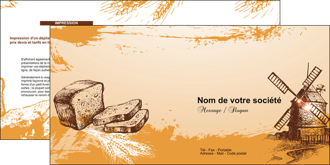 impression depliant 2 volets  4 pages  bar et cafe et pub boulangerie boulange boulanger MIDBE25429