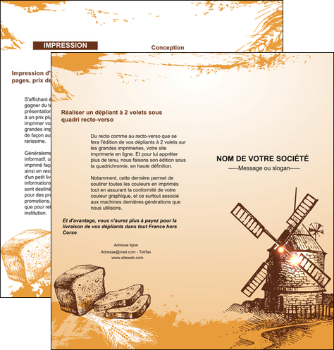 personnaliser modele de depliant 2 volets  4 pages  bar et cafe et pub boulangerie boulange boulanger MLIG25437