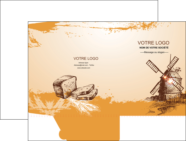 creer modele en ligne pochette a rabat bar et cafe et pub boulangerie boulange boulanger MIDBE25439