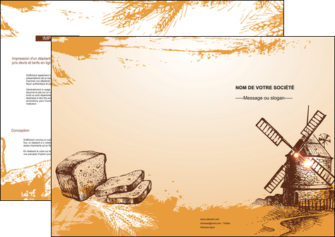 faire depliant 2 volets  4 pages  bar et cafe et pub boulangerie boulange boulanger MIDBE25443