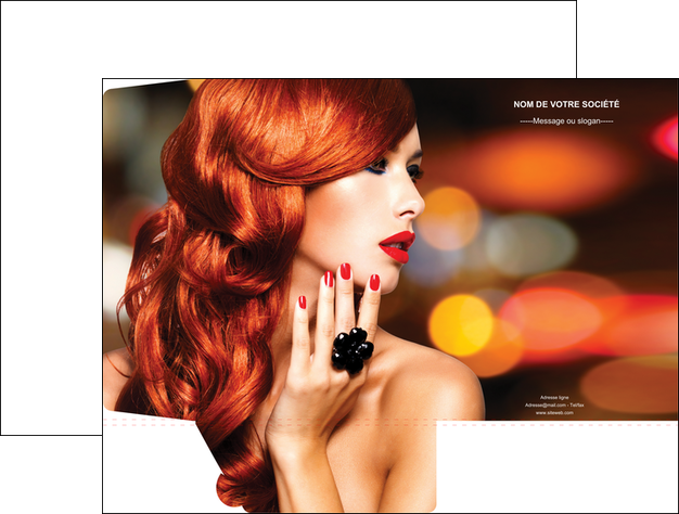 realiser pochette a rabat centre esthetique  coiffure coiffeur coiffeuse MIDLU25501
