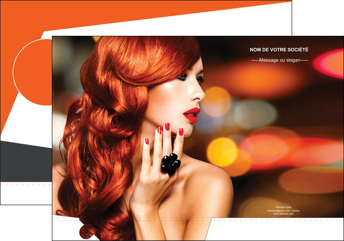 personnaliser maquette pochette a rabat centre esthetique  coiffure coiffeur coiffeuse MIDLU25503