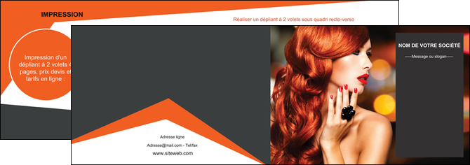 imprimerie depliant 2 volets  4 pages  centre esthetique  coiffure coiffeur coiffeuse MIDLU25683