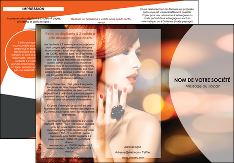 personnaliser maquette depliant 3 volets  6 pages  centre esthetique  coiffure coiffeur coiffeuse MIDLU25803