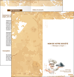 maquette en ligne a personnaliser depliant 2 volets  4 pages  boulangerie restaurant restauration restaurateur MID25833
