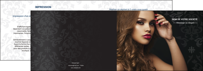 impression depliant 2 volets  4 pages  cosmetique coiffure salon salon de coiffure MIDBE26049
