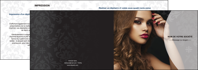 modele en ligne depliant 2 volets  4 pages  cosmetique coiffure salon salon de coiffure MIDBE26075