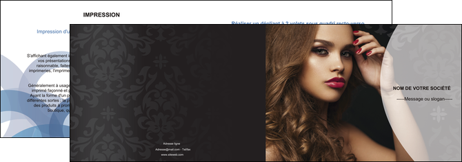 imprimer depliant 2 volets  4 pages  cosmetique coiffure salon salon de coiffure MIDBE26085