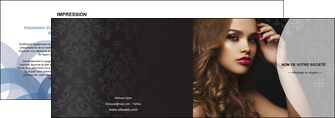 faire depliant 2 volets  4 pages  cosmetique coiffure salon salon de coiffure MIDBE26087