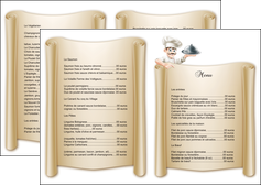 cree depliant 2 volets  4 pages  metiers de la cuisine menu restaurant restaurant francais MIFLU26159