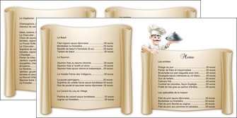 creation graphique en ligne depliant 2 volets  4 pages  metiers de la cuisine menu restaurant restaurant francais MIFLU26165