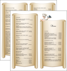 creer modele en ligne depliant 2 volets  4 pages  metiers de la cuisine menu restaurant restaurant francais MIFLU26171