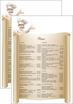 realiser flyers metiers de la cuisine menu restaurant restaurant francais MIDLU26189