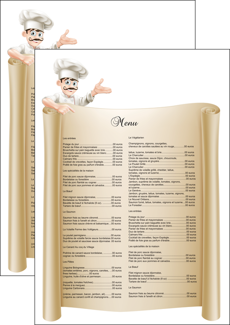 faire affiche metiers de la cuisine menu restaurant restaurant francais MIDLU26197