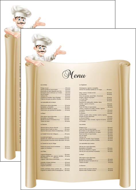 imprimer affiche metiers de la cuisine menu restaurant restaurant francais MID26199