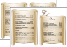 impression depliant 2 volets  4 pages  metiers de la cuisine menu restaurant restaurant francais MIDLU26201