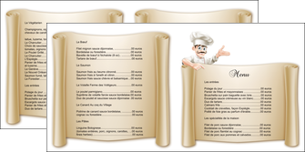 imprimer depliant 2 volets  4 pages  metiers de la cuisine menu restaurant restaurant francais MIDLU26205