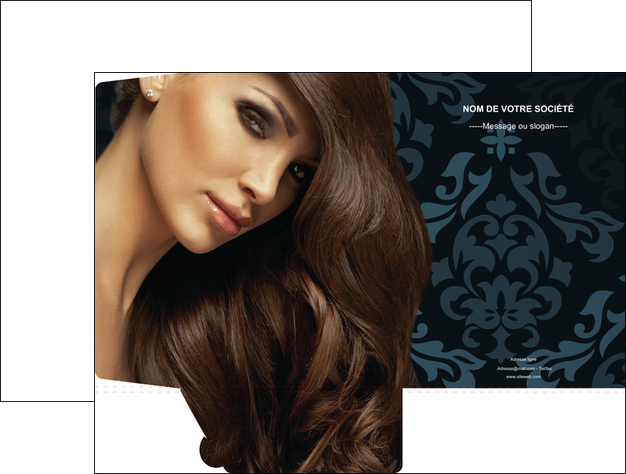 personnaliser maquette pochette a rabat centre esthetique  coiffure salon de coiffure beaute MFLUOO26305