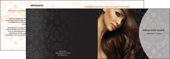 creation graphique en ligne depliant 2 volets  4 pages  centre esthetique  coiffure coiffeur coiffeuse MFLUOO26323