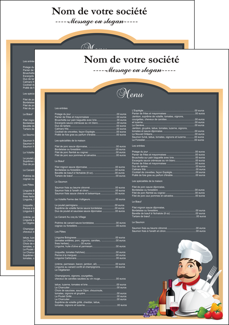 faire modele a imprimer affiche metiers de la cuisine menu restaurant restaurant francais MID26419