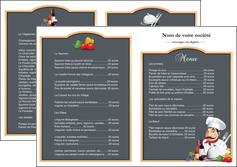 impression depliant 2 volets  4 pages  metiers de la cuisine menu restaurant restaurant francais MIDLU26423