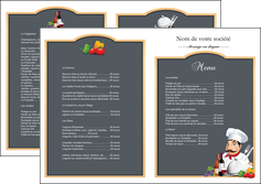 modele en ligne depliant 2 volets  4 pages  metiers de la cuisine menu restaurant restaurant francais MIDLU26425