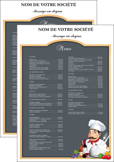exemple affiche metiers de la cuisine menu restaurant restaurant francais MIDLU26433