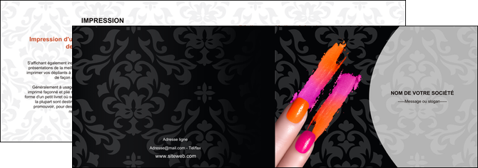 maquette en ligne a personnaliser depliant 2 volets  4 pages  cosmetique beaute ongles beaute des ongles MIDBE26523