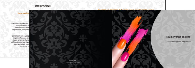 exemple depliant 2 volets  4 pages  cosmetique beaute ongles beaute des ongles MIDBE26525