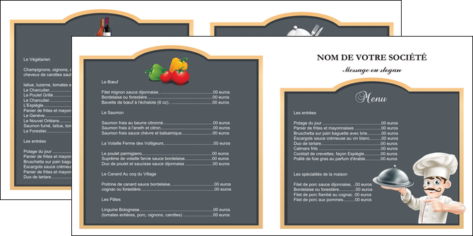 maquette en ligne a personnaliser depliant 2 volets  4 pages  metiers de la cuisine c MIDLU26555