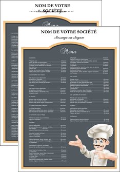 imprimerie affiche metiers de la cuisine menu restaurant restaurant francais MIDLU26619